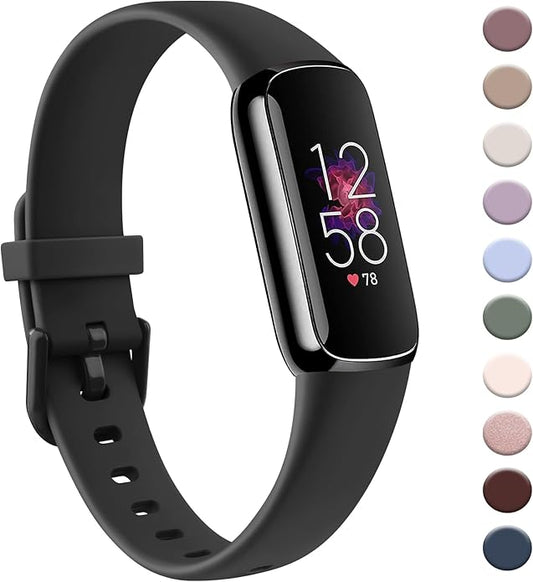 AK Sport Band Compatible with Fitbit Luxe Bands for Women Men, Soft Silicone Replacement Sport Straps Wristbands for Fitbit Luxe Fitness and Wellness Tracker