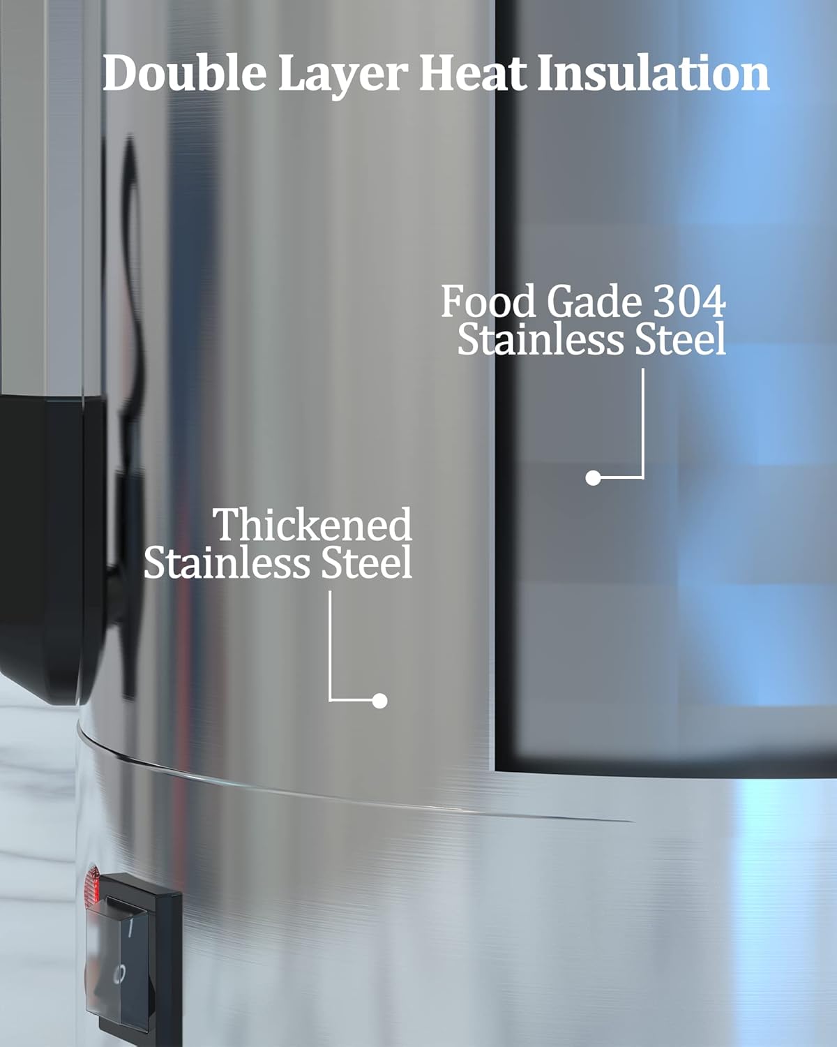 Commercial Coffee Maker Machine Urn -10L Large Percolator Pot Dispenser With Double-Wall Stainless Steel, Quick Brew, Stays Hot - Also for Water, Tea, Beverage At Events & Catering - 60 Cup