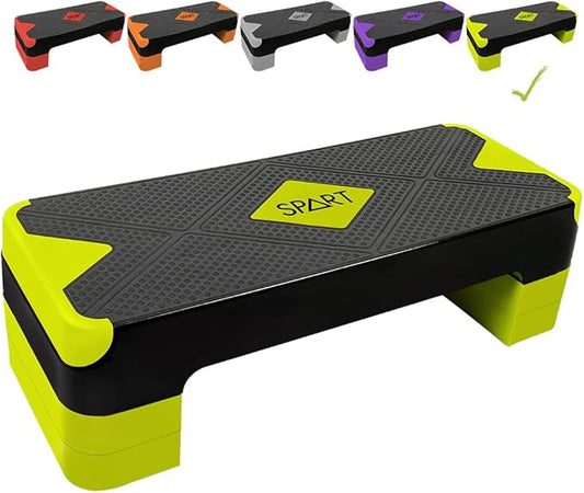 SPART Adjustable Workout Aerobic Stepper 4 Risers, 3 Levels 4" - 6" - 8", 26.77" 26.77" Trainer