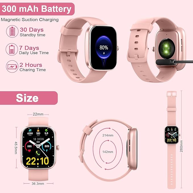 Smart Watch(Answer/Make Calls), 1.91" Smartwatches for Women Men, Fitness Tracker with 110+ Sport Modes, IP68 Waterproof, Heart Rate/Sleep/Spo2 Monitor, Pedometer, Activity Tracker for Android iOS
