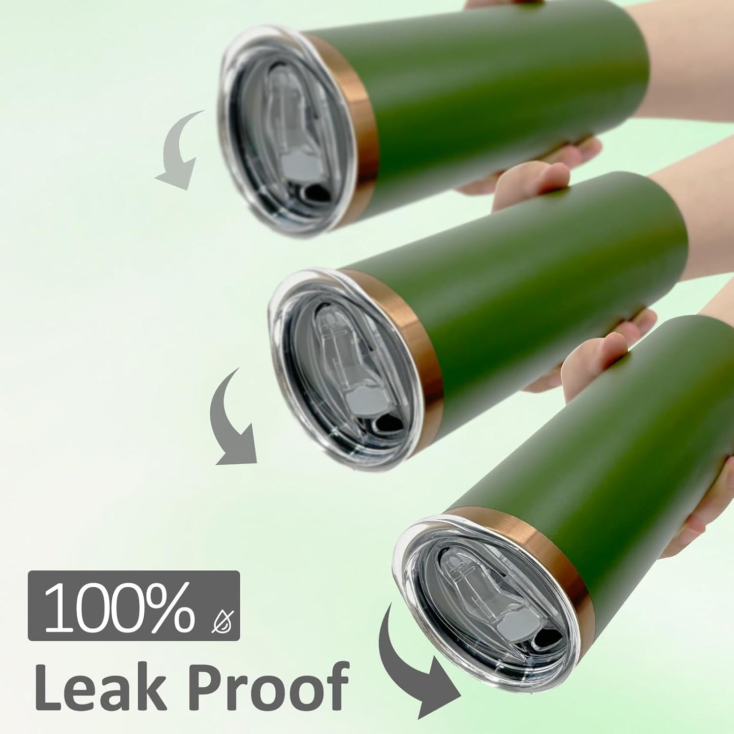 20 oz Skinny Tumblers Bulk 4 Pack, Stainless Steel Insulated Tumbler with Lids and Straws, Slim Double Wall Powder Coated Travel Coffee Mug Reusable Cup for Hot Cold Drinks (Army Green,4 pack)