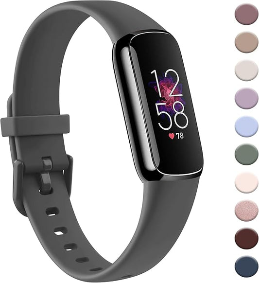 AK Sport Band Compatible with Fitbit Luxe Bands for Women Men, Soft Silicone Replacement Sport Straps Wristbands for Fitbit Luxe Fitness and Wellness Tracker
