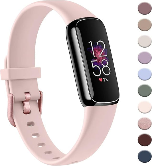 AK Sport Band Compatible with Fitbit Luxe Bands for Women Men, Soft Silicone Replacement Sport Straps Wristbands for Fitbit Luxe Fitness and Wellness Tracker
