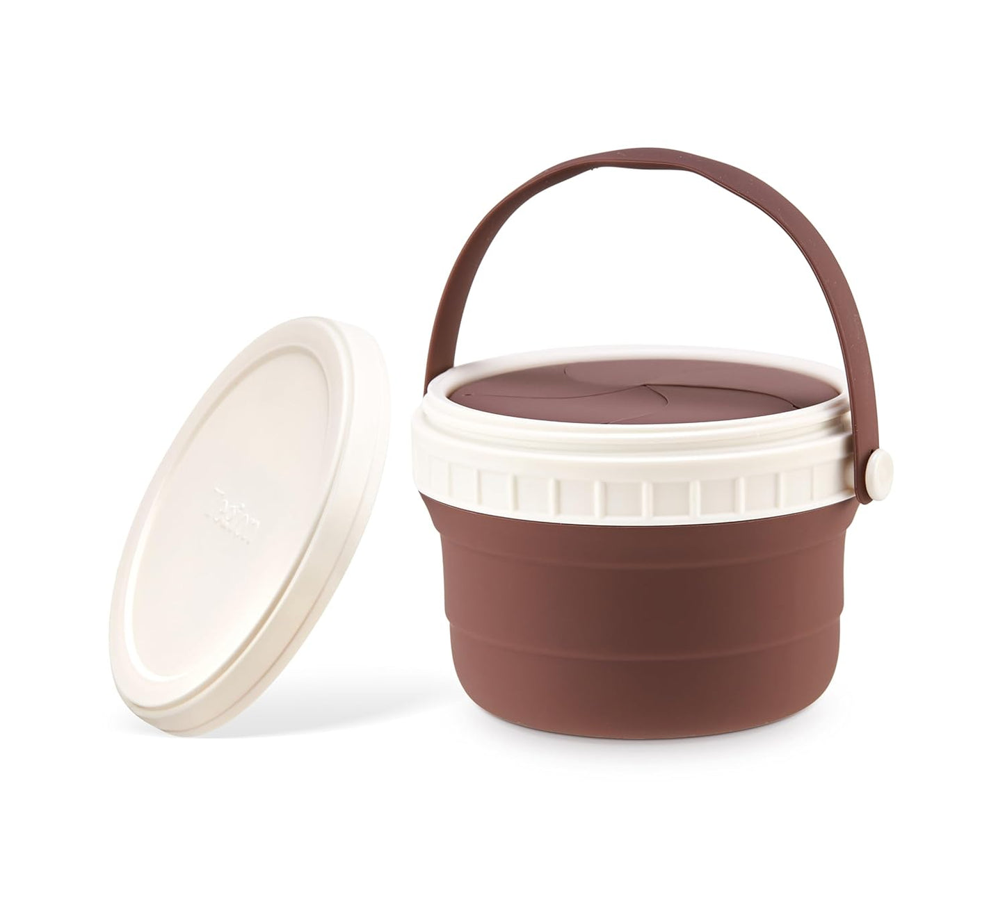 No Spill Silicone Toddler Snack Containers, Detachable Silicone Flap for Filling&Cleaning, Crumb-Free Hard Plastic Screw Travel Lid, Ultra-Soft for Baby Kids Hand In-Out, Snack Cup Holder 12 oz