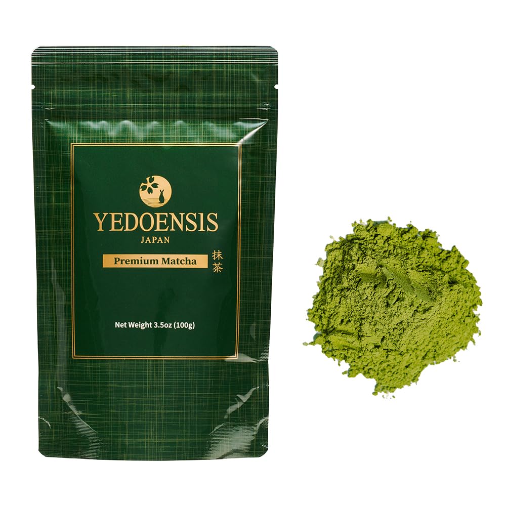 YEDOENSIS Premium Matcha - Organic Authentic Japanese Green Tea Matcha Powder, JAS Certified Organic Vegan Gluten-Free (100g)
