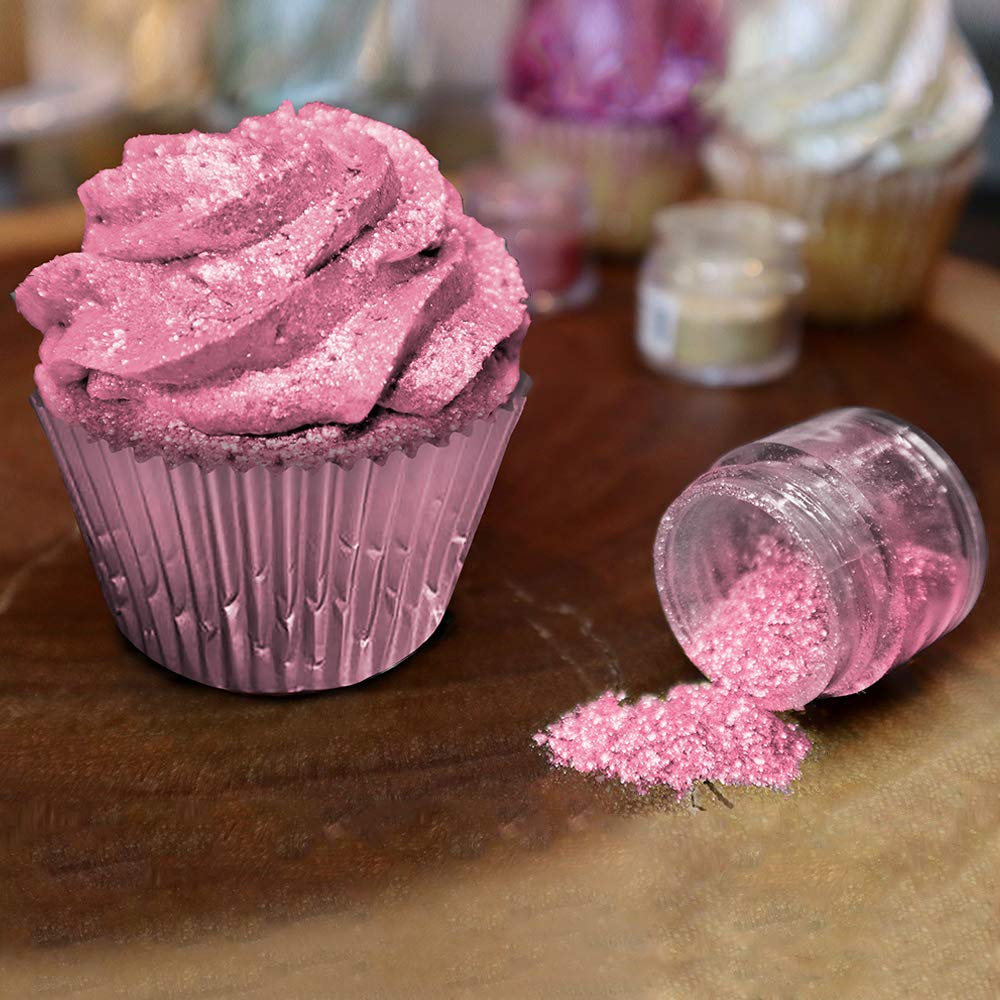 BAKELL Deep Pink Edible Glitter, 25 Grams | TINKER DUST Edible Glitter | KOSHER Certified | 100% Edible Glitter | Cakes, Cupcakes, Cake Pops, Drinks, Dessert Vegan Glitter & Dusts (25g, Deep Pink)