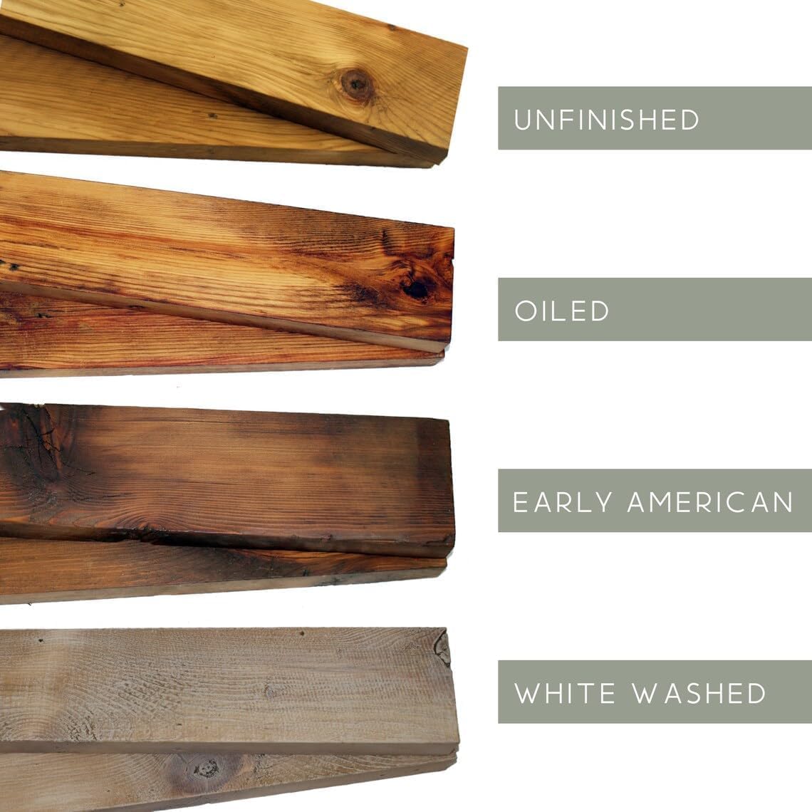 Modern Timber Craft Reclaimed Wood Fireplace Mantel Shelf | Solid Rustic American Barnwood with Steel Floating Shelf Brackets | 2.75" Thickness | 48" L x 8" D, Jacobean, Planed and Sanded