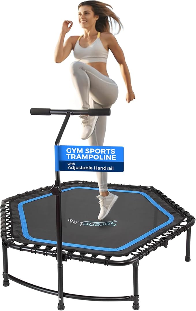 SereneLife 40"/48" Foldable Mini Trampoline - Compact Fitness 264 lbs