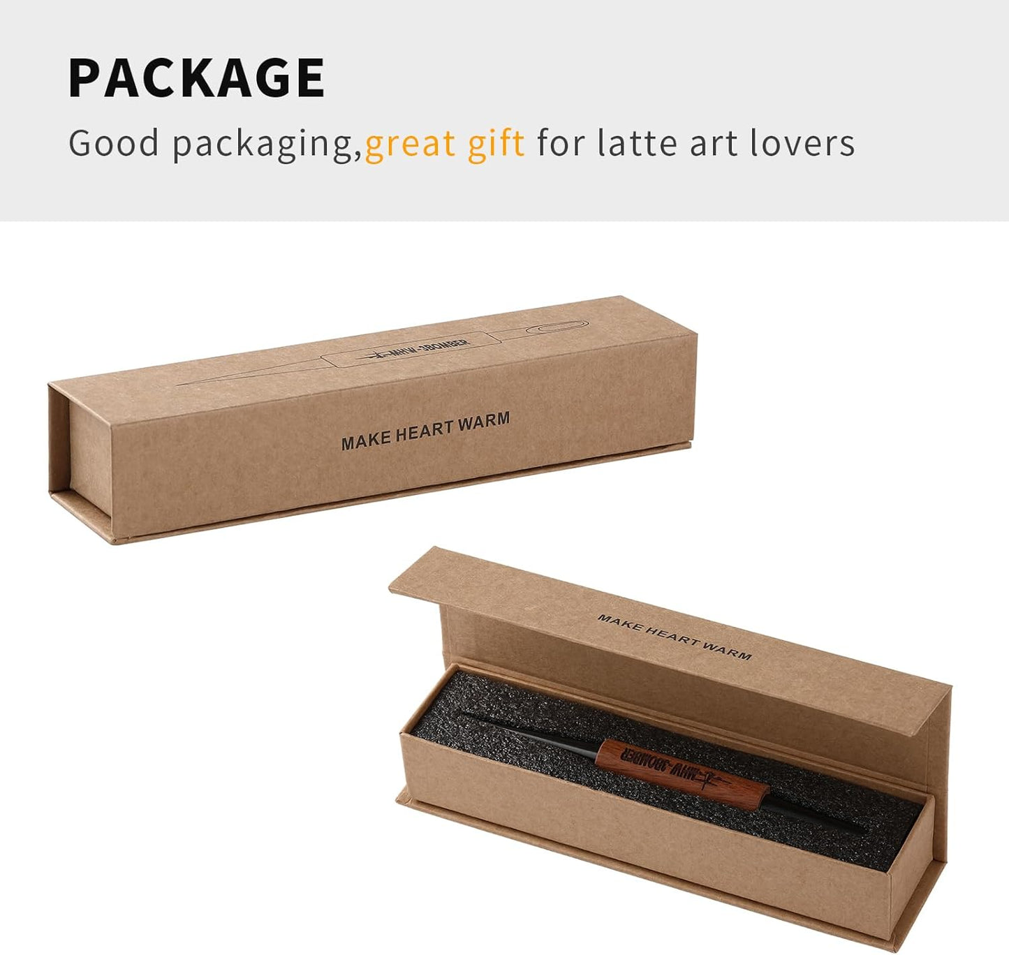 MHW-3BOMBER Latte Art Pen for Barista, Rosewood Coffee Art Pen for Latte/Cappuccino/Macchiato, Espresso Art Tool, CN5400R-OS