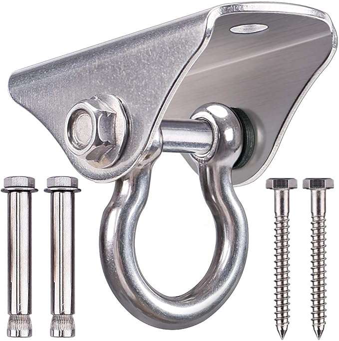 SELEWARE Heavy Duty Swing Hanger Stainless Steel Swing Hooks Ceiling Mount Swing Hardware for Porch Swing Set Hammock Chair Heavy Bag Yoga Silk