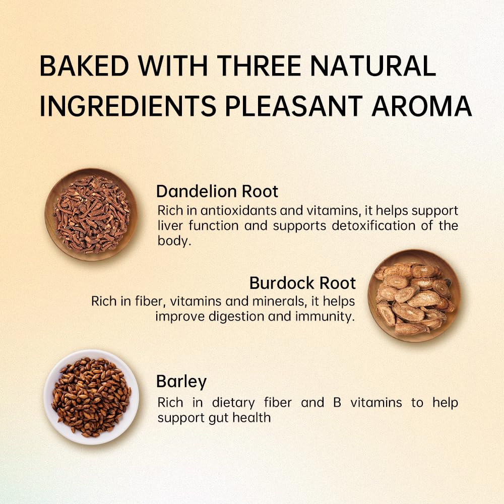 HANFANGLING Roasted Dandelion Burdock Root Herbal Tea-Detoxifying,Supports Gentle Liver/Kidney/Intestinal Caffeine-Free Coffee Alternative Detoxification,20 Count,(5.64oz 160g)