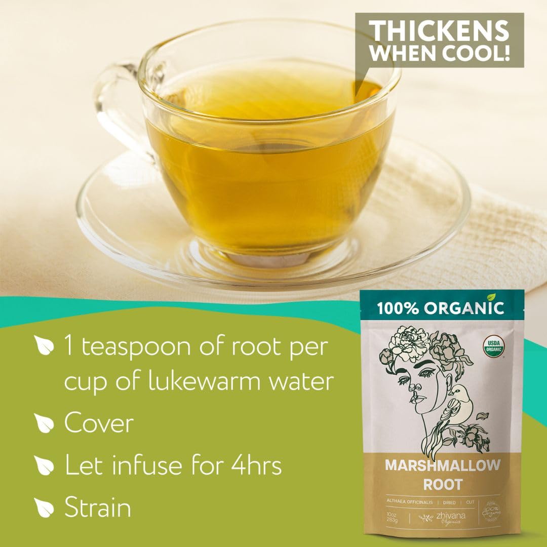 Organic Marshmallow Root Tea – Loose Cut Althaea officinalis – 4 oz