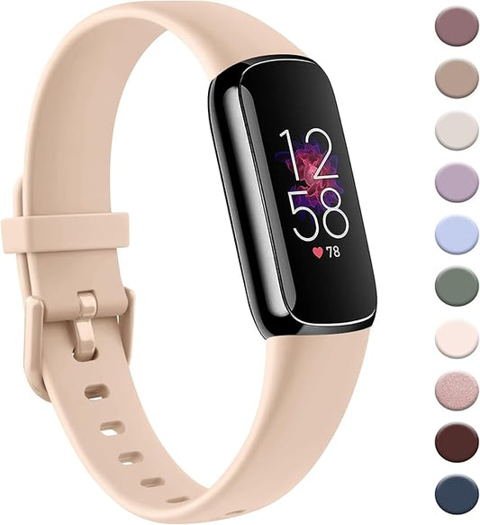 AK Sport Band Compatible with Fitbit Luxe Bands for Women Men, Soft Silicone Replacement Sport Straps Wristbands for Fitbit Luxe Fitness and Wellness Tracker