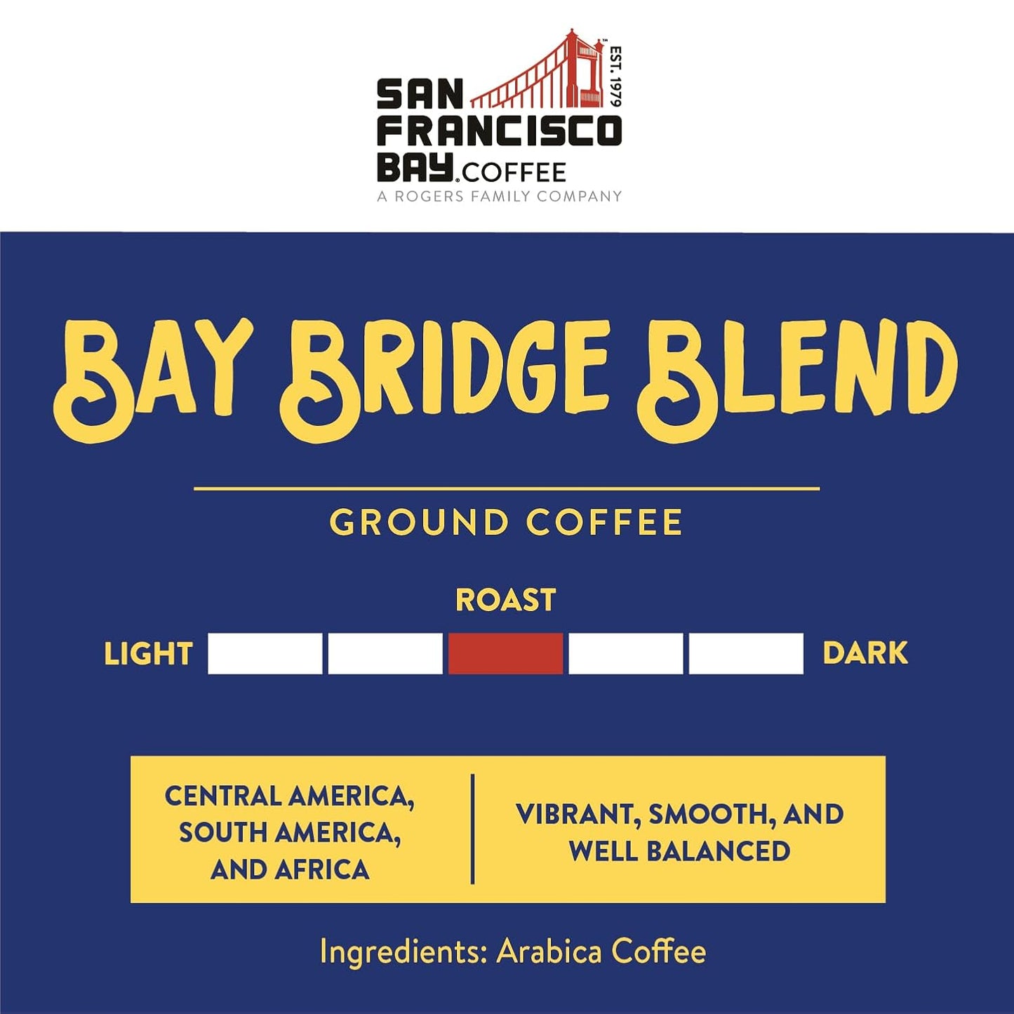 San Francisco Bay Ground Coffee – Bay Bridge Blend (28oz Bag), Medium Roast