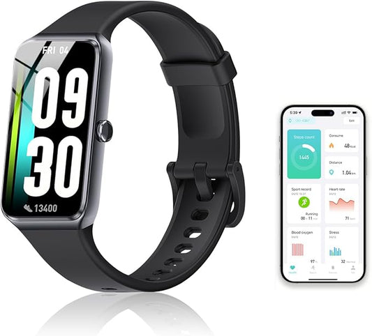 Activity & Fitness Trackers,1.47" Smart Fitness Watch with 24/7 Blood Pressure/Blood Oxygen/Heart Rate/Stress Monitoring, IP67 Waterproof Calorie Step Sleep Tracker Health Watch for Women Men