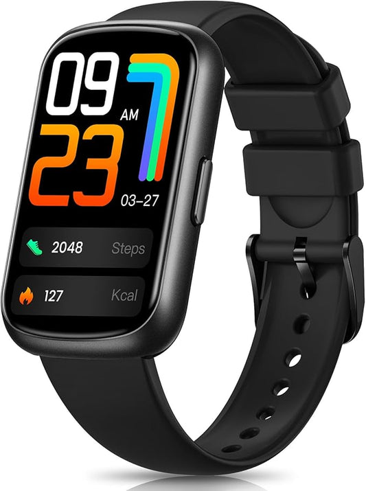 AKUMAKA Health Fitness Trackers for Women Men, Heart Rate/Blood Oxygen/Sleep Monitor, Calls Reminder/SMS/Notifications, Activity and Smartwatches for Android iPhone