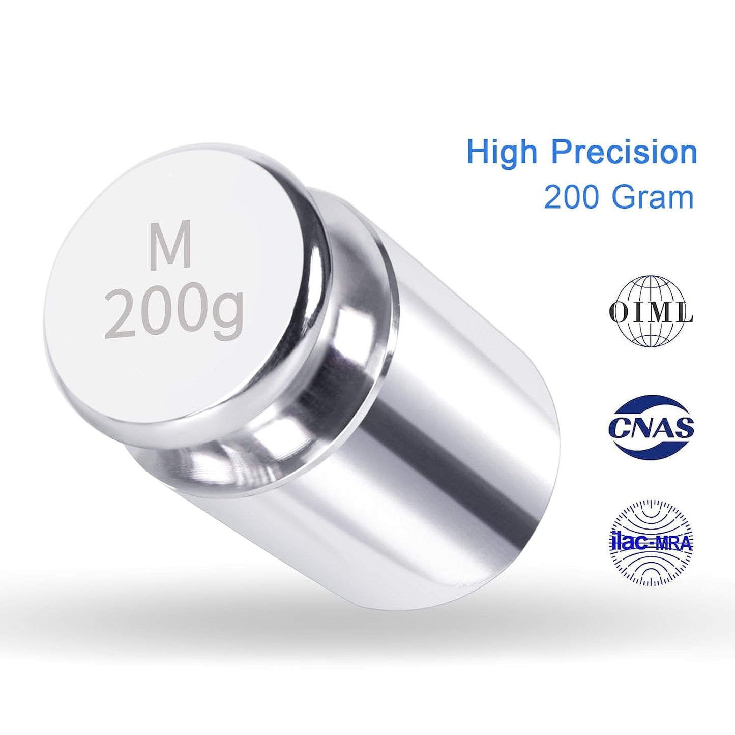 QP Calibration Weights, 200 Gram OIML Class M1 High Precision Scale Weights, Stainless Steel Gram Weights, Chrome Finish, Scale Calibration Weights for Digital Scale, Kitchen Scale, Pocket Scale