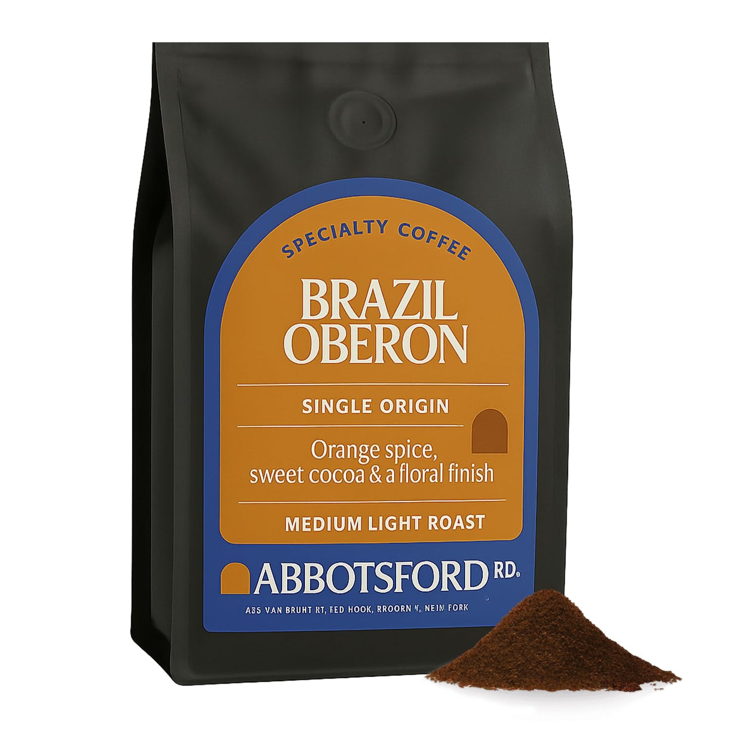 Brazil Oberon Ground Coffee, Medium Light Roast Coffee Ground with Orange Spice & Cocoa, 35.2 oz (2.2lb) Brazil Coffee Bag, Single Origin from Cerrado, Perfect for a Bright, Flavorful Brew