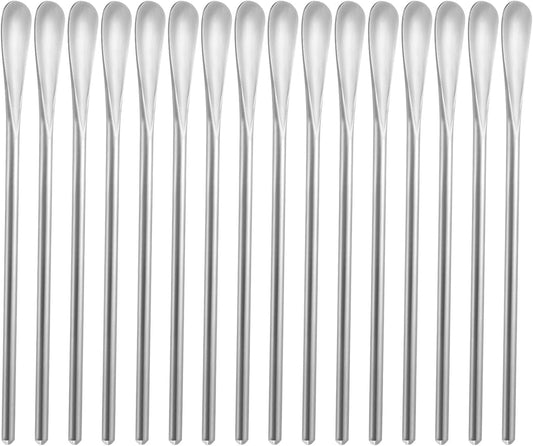16-Pack 6.2" / 15.8cm 304 Stainless Steel Long Handle Stirring & Mixing Spoon – Reusable Bar Tool for Coffee, Tea, Iced Drinks & Cocktails