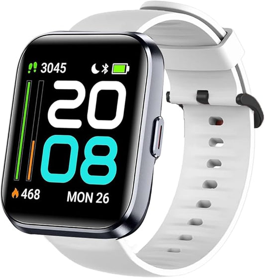 Silicone Replacement Soft Band Wristbands Straps with Stainless Steel Buckle Compatible for Quican ID208 Plus 1.8 Inches Smart Watch