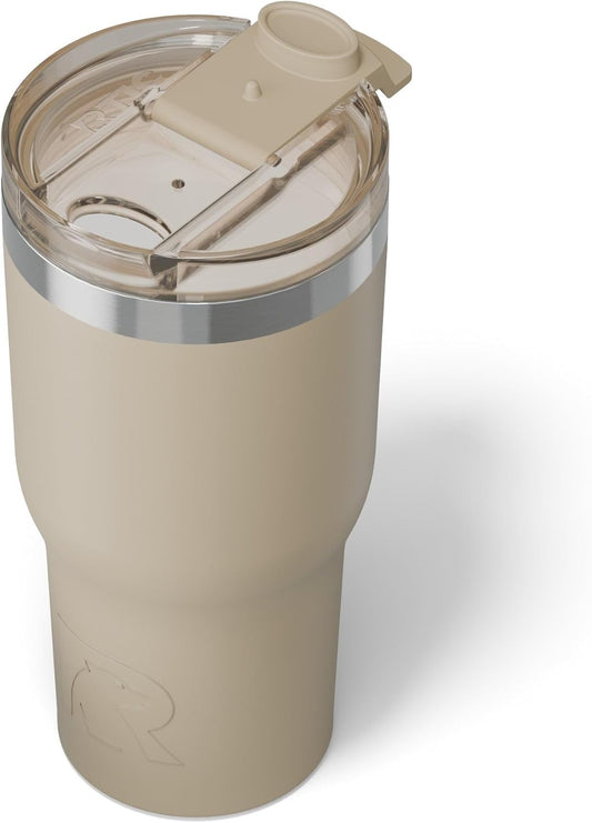 RTIC 20oz Essential Tumbler with Lid, Insulated, Stainless Steel, Metal, Double Wall Vacuum-Insulation, Ceramic Lined, Travel Cup for Iced Coffee, Tea, Hot and Cold Drink, Beach