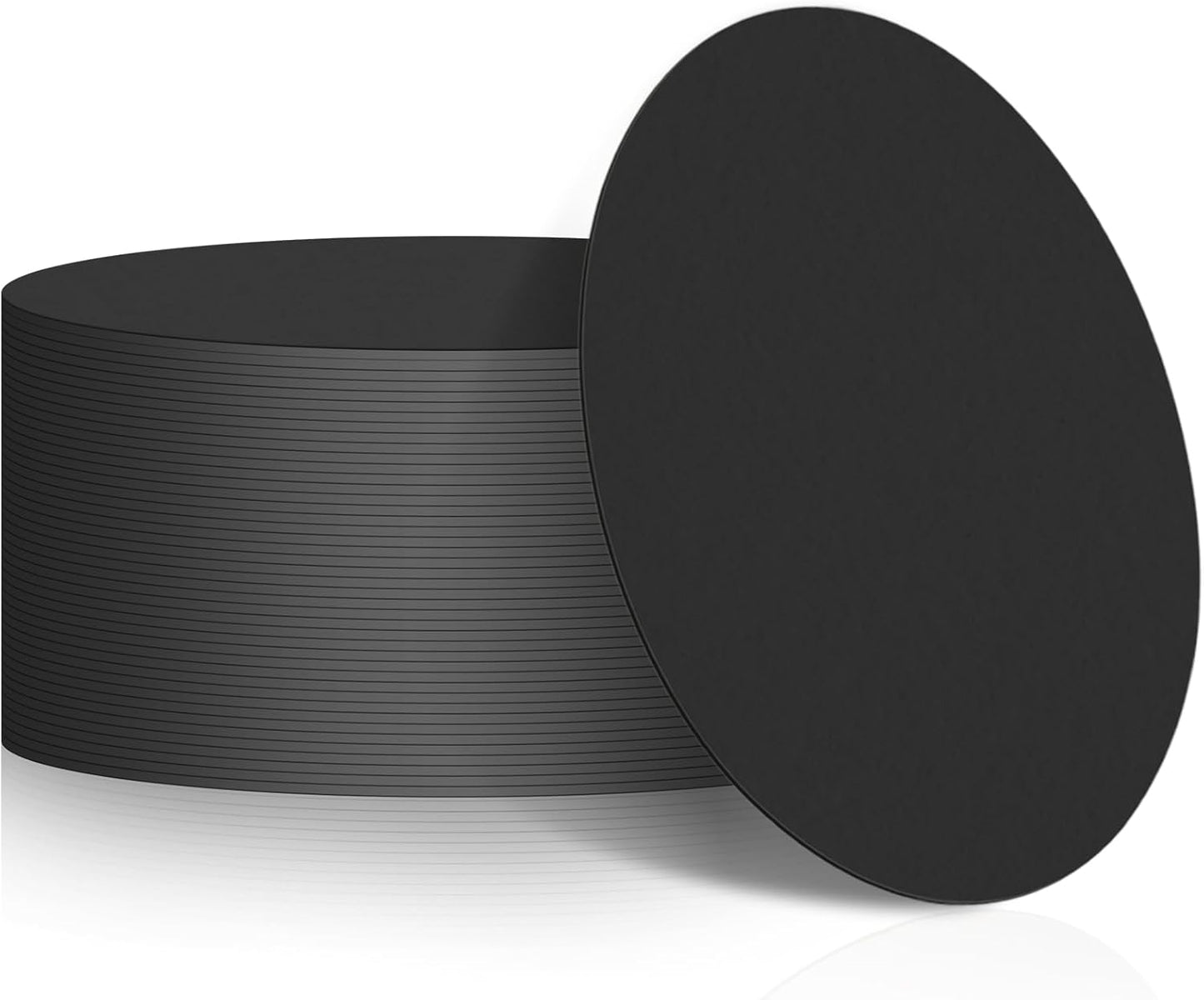 TaoBary 50 Pcs Disposable Paper Coasters Bulk 1MM, 4 Inch Round Cardboard Coasters Blank for Bar Drinks DIY Crafts Arts Wedding (Black)