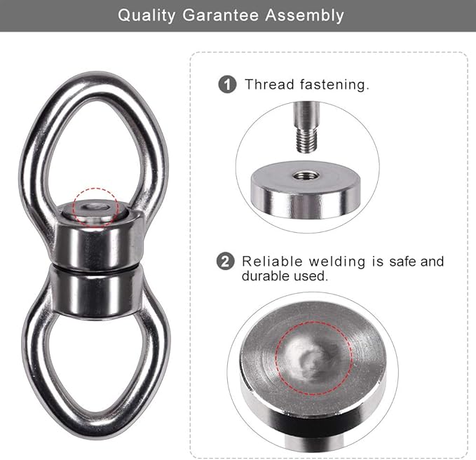 SELEWARE Silent Bearing Swing Swivel with 2 Carabiners, 360° Rotational Device Hanging Accessory for Tree Swing, Hammock Chair, Yoga,1200LB Capacity