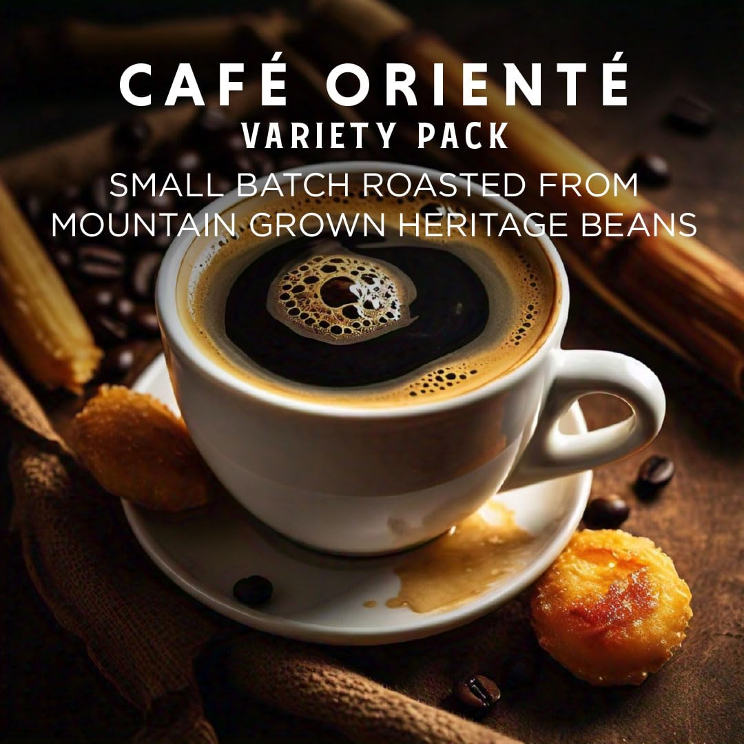 Oriente Cuban Coffee Roasters Variety Pack - 20 ct Instant Coffee (Cafe Oriente, Cafe Cubano, Cafe De Olla) - 100% Arabica Coffee for Hot or Iced Coffee