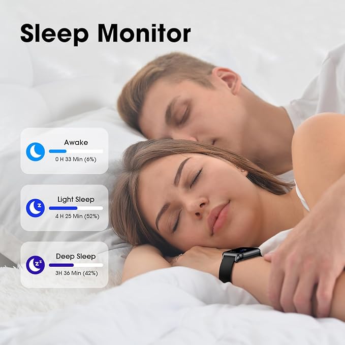 Smart Watch No App/Phone Required,42mm Smartwatch for Women Men,Fitness Tracker Watch with Heart Rate Monitor,Sleep Tracker,Pedometer,Step Counter,IP68 Waterproof, for Android iOS Phones