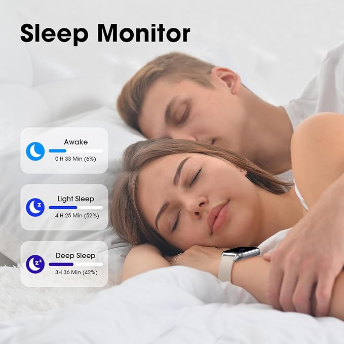 Smart Watch No App/Phone Required,42mm Smartwatch for Women Men,Fitness Tracker Watch with Heart Rate Monitor, Sleep Tracker, Pedometer,Step Counter,IP68 Waterproof, for Android iOS Phones