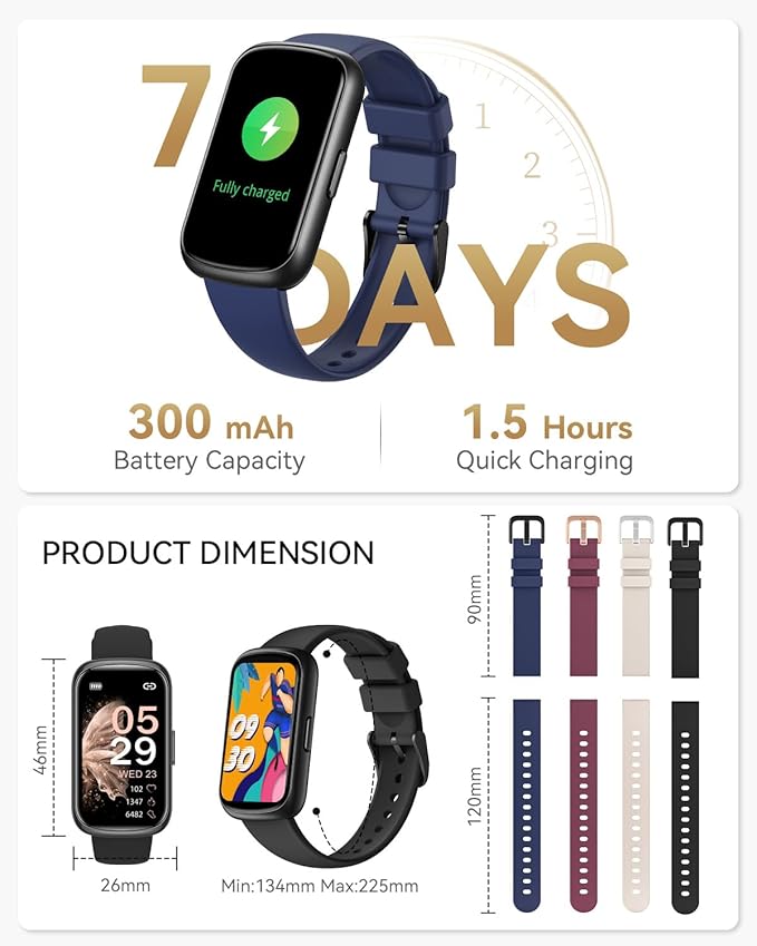 RUXINGX Fitness Tracker Watch for Men/Women, SmartWatch with Sleep/Activity Tracker, Heart Rate Monitor with 20+ Sports Modes, Android Smart Watch for Phones, Smart Fitness Watches for Women/Men