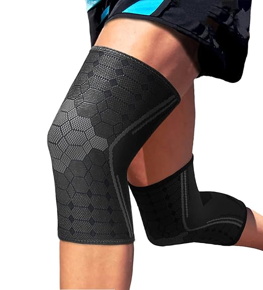Sparthos Knee Compression Sleeves by (Pair) – Joint Protection and Support for Running, Sports, Knee Pain Relief – Knee Brace for Men and Women (Midnight Black, XX-Large)