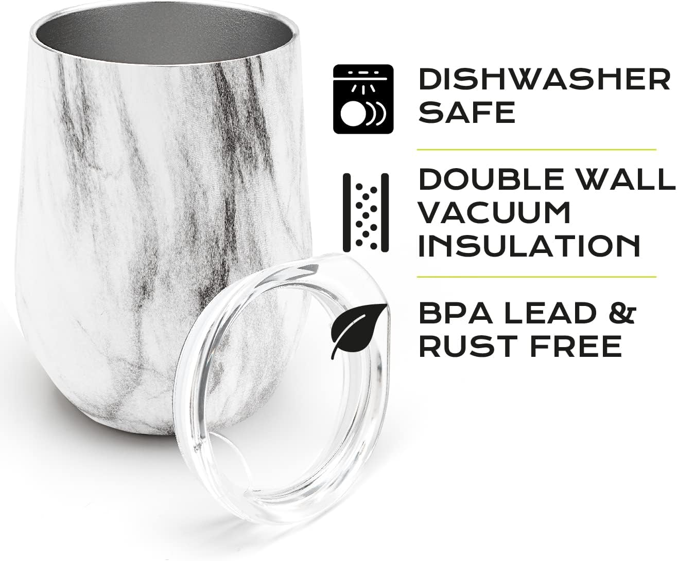 BALIBETOV 5 pcs large Yerba Mate Cup and Bombilla Kit, Includes one 12 oz Yerba Mate Gourd with Lid, Two Bombillas Mate Straw and one cleaning brush | Stainless steel | Double Walled