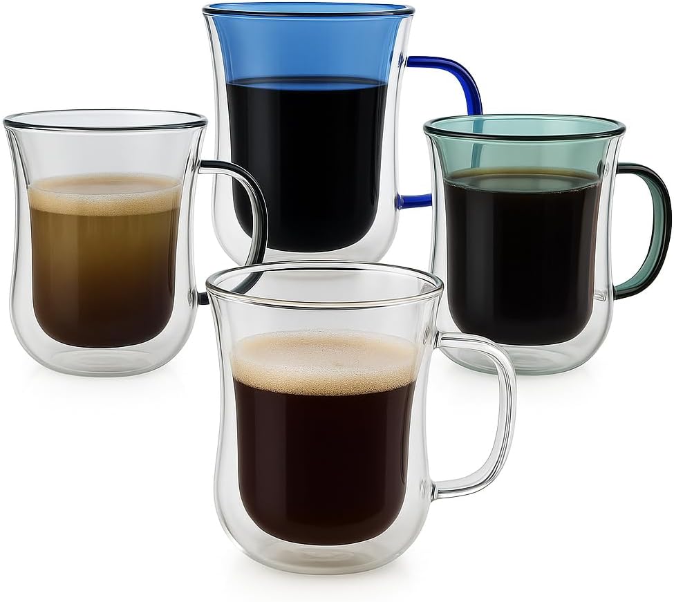 LEMONSODA Double Walled Colored Insulated Coffee Mugs - 10oz - Hot or Cold Latte, Tea, Cappucino, Coffee, Espresso Mug with Handle - Premium Packaging (Set of 48)(2252)