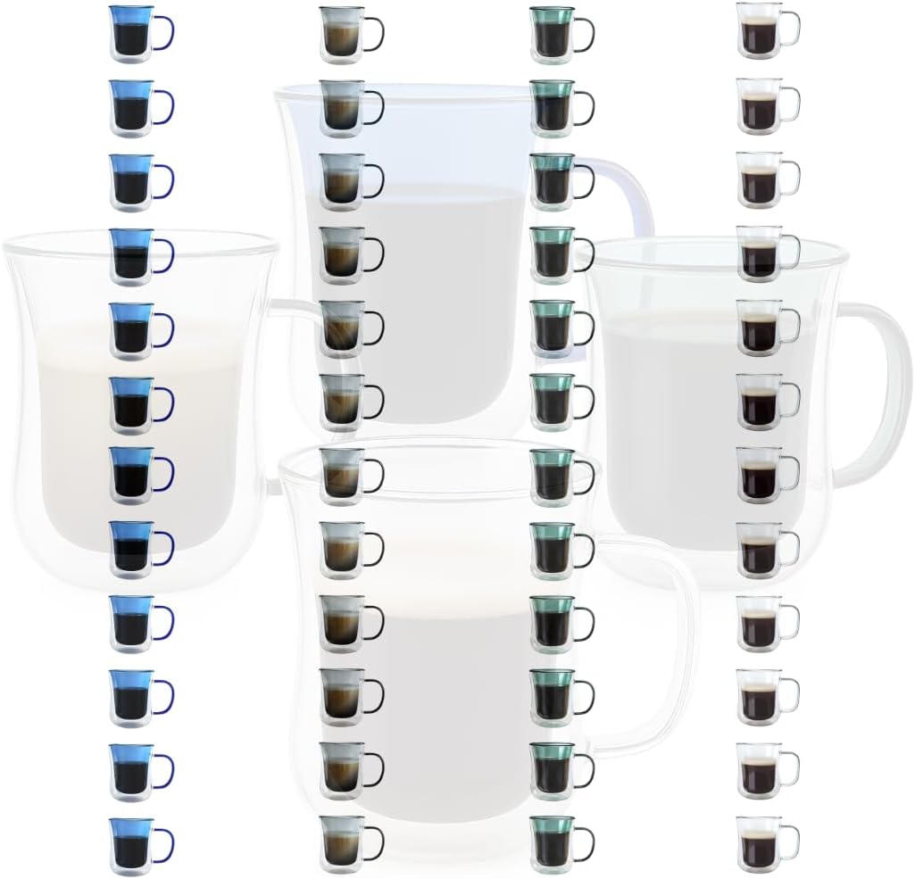 LEMONSODA Double Walled Colored Insulated Coffee Mugs - 10oz - Hot or Cold Latte, Tea, Cappucino, Coffee, Espresso Mug with Handle - Premium Packaging (Set of 48)(2252)