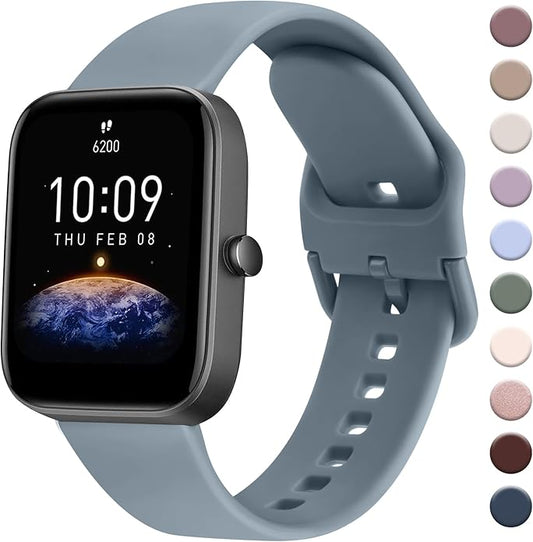 AK Band for Amazfit GTS 4 / GTS 4 Mini / GTS 3 / GTS 2 / GTS 2e / GTS 2 mini / GTS / GTR mini Bands, 20mm Soft Replacement Sport Strap for Amazfit Bip 3 / Bip 3 Pro / Bip U Pro / Bip / Bip Lite / Bip S / Bip S lite / Bip U Smart Watch Women Men