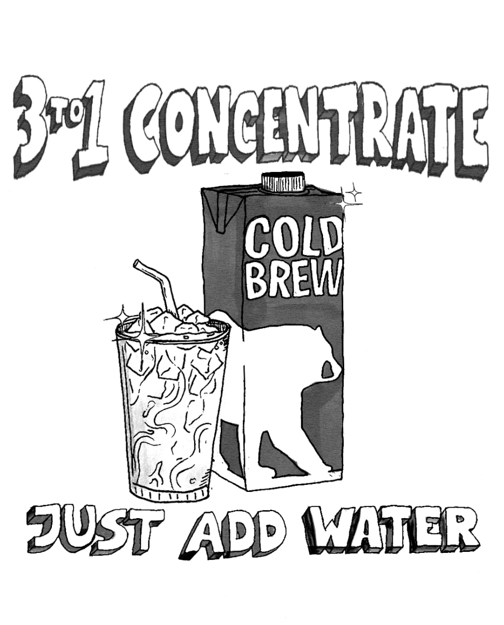 Wandering Bear Organic Unsweetened Extra Strong Cold Brew in a Box Coffee, Shelf-Stable, 21 Servings, Ideal for Wandering Black Concentrate