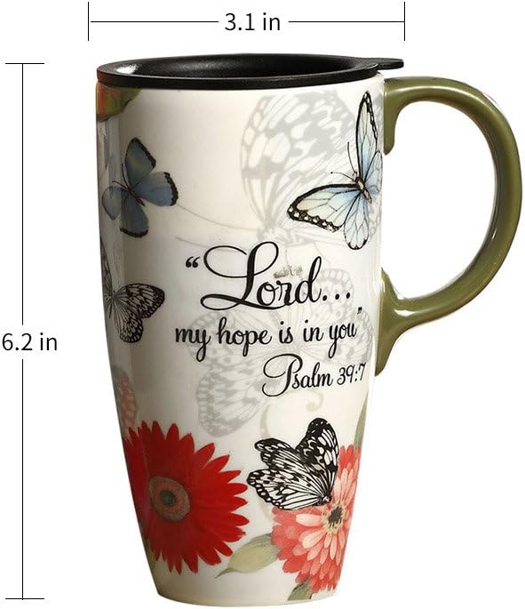 Topadorn 17 OZ. Ceramic Coffee Mug Travel Cup with Handle Sealed Lid and Color Box