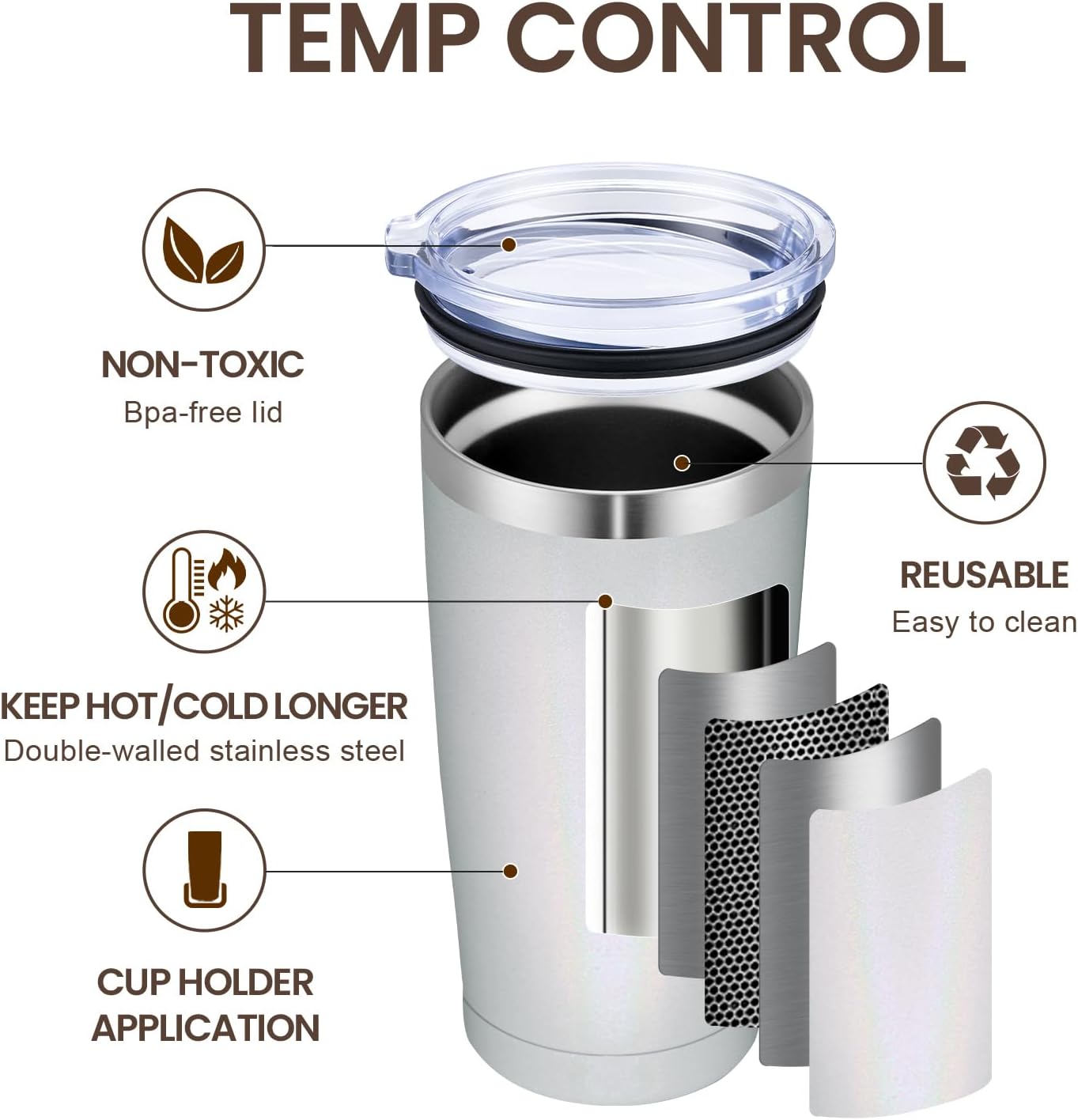 MEWAY 20oz Tumbler Double Wall Vacuum Insulated Travel Glitter Mug,Stainless Steel Tumblers with Lid and Straw, Powder Coated Coffee Cups for Woman (Rainbow White,1)