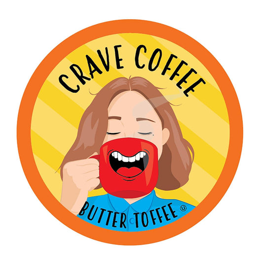Crave Beverages Flavored Coffee Pods, Compatible with Keurig K-Cup Brewers, Butter Toffee, 100 Count