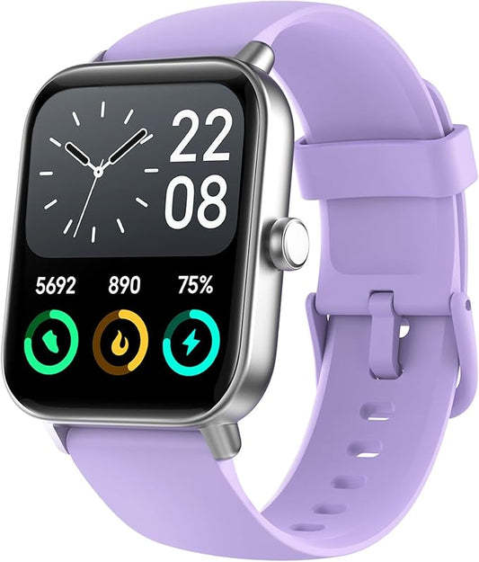 Smart Watch for Women Android iPhone Compatible, 1.8” Touchscreen,Bluetooth Call,24/7 Heart Rate, SpO2 Monitor, Step Counting, Sleep Tracking, IP68 Waterproof Activity Tracker and Smartwatch(Purple)