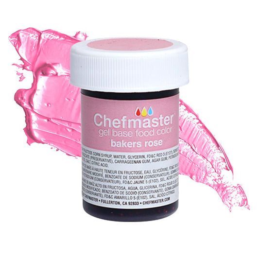 Chefmaster Baker's Rose Gel Food Coloring | Vibrant Color | Professional-Grade Dye for Icing, Frosting, Fondant | Baking & Decorating | Fade-Resistant | Easy-to-Use | Made in USA | 1 oz