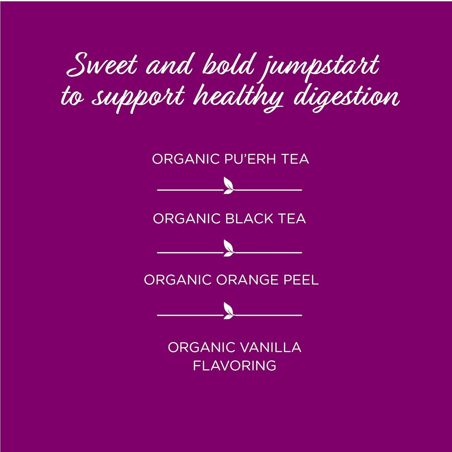 The Tea Spot Organic Morning Mojo Black Tea with Vanilla and Citrus for Energy | Breakfast Blend of Pu'erh Tea, Black Tea, Orange Peel and Vanilla Flavor | 15 Tea Bags