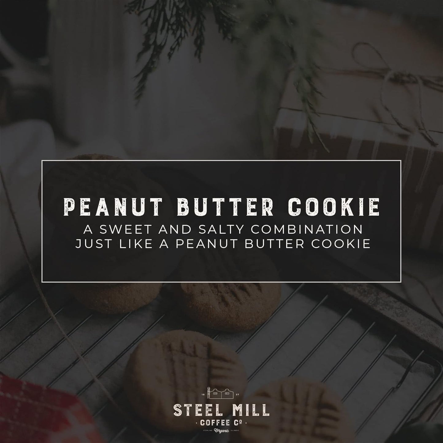 Steel Mill Coffee Co. - Peanut Butter Cookie Flavored Coffee - Ground - Regular - Medium Roast - 100% Arabica Beans - Vegan - Gluten-Free - Sugar-Free - 2lb Bag