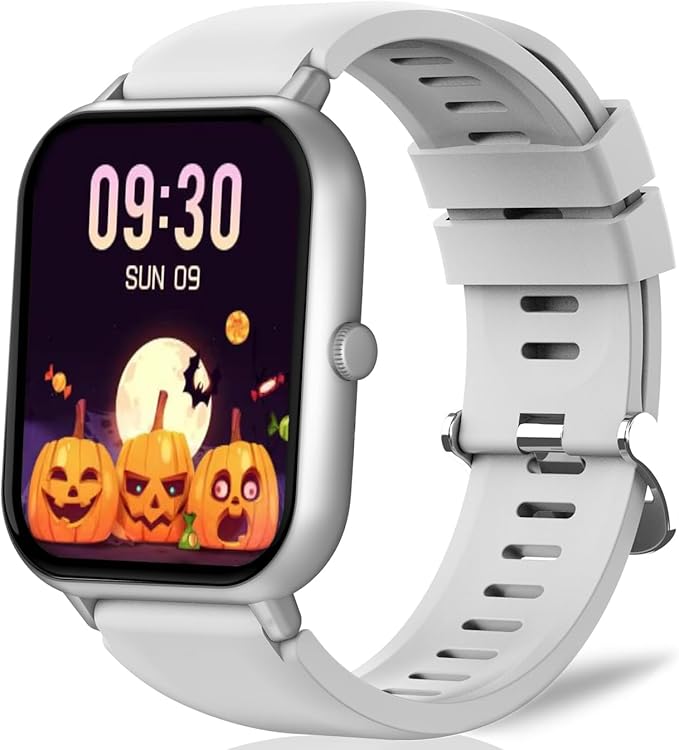 Smart Watch (Answer/Make Calls) 1.83" Fitness Tracker Heart Rate Blood Pressure Oxygen Sleep Monitor 200 Sport Modes Step Calories Trackers IP67 Waterproof Android iPhone Women Men (Silver)