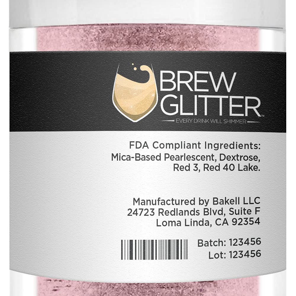 Light Pink BREW GLITTER Edible Glitter For Drinks, Cocktails, Beer, Garnish Glitter & Beverages | KOSHER & HALAL Certified | 100% Edible & Food Grade | Vegan, Gluten, Nut Free (25g, Light Pink)