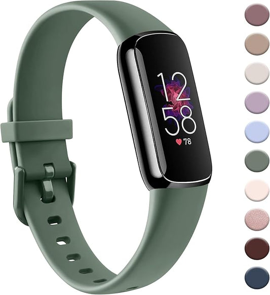 AK Sport Band Compatible with Fitbit Luxe Bands for Women Men, Soft Silicone Replacement Sport Straps Wristbands for Fitbit Luxe Fitness and Wellness Tracker