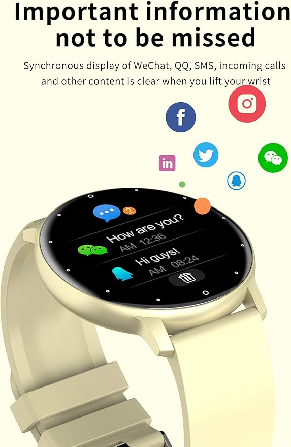 Smart Watch Men Bluetooth Call Fitness Tracker 1.32" HD Full Touch Screen Smartwatch IP67 Waterproof Stainless Steel Sport Watch for Android iOS (C-Yellow)