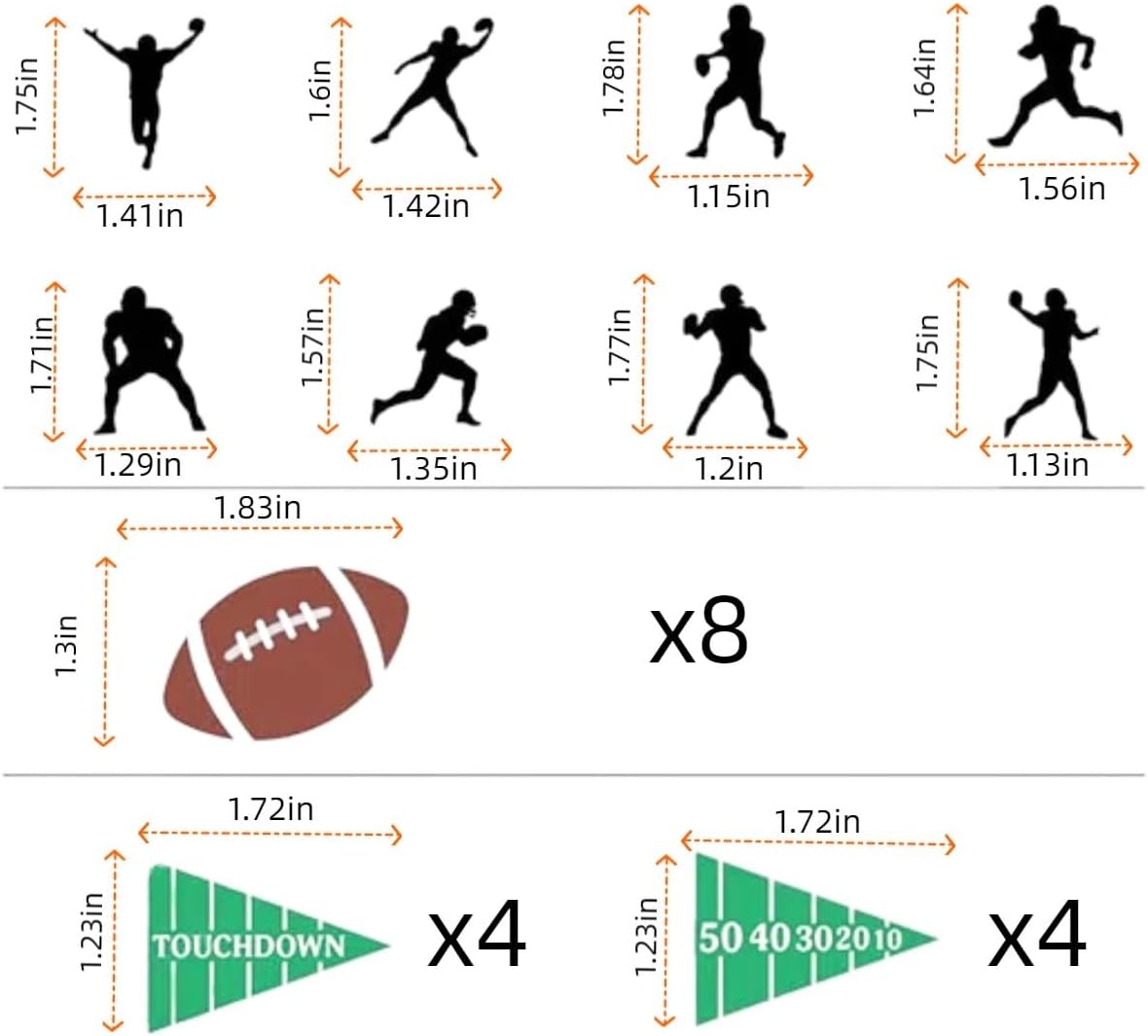 24pcs American football cupcake toppers sports party decorations for football theme party, Football Food Picks for boys' birthday party