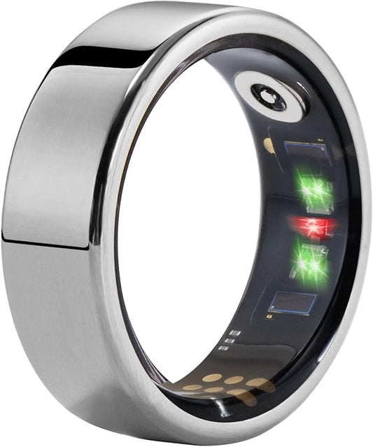 Smart Ring Health Tracker, Fitness Sleep Heart Rate Blood Oxygen Tracker Smart Ring, Water Resistant Bluetooth Fitness Tracker Rings